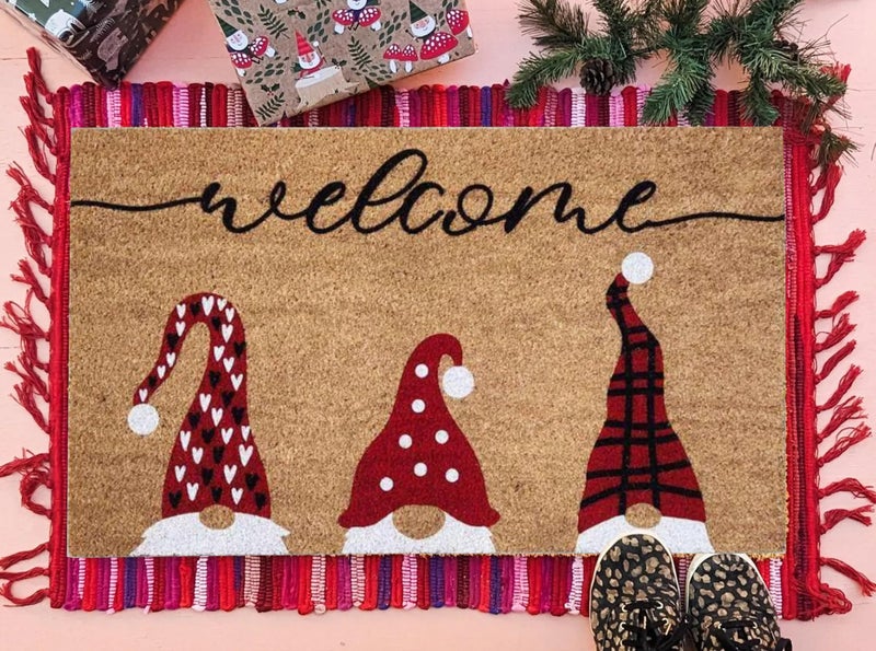 zosylley Christmas Stencils for Door Mats 23.6?Christmas Doormat Stencils for Crafts Reusable Holiday Stencil for Doormats Wood Fabrics Decor - Image 5